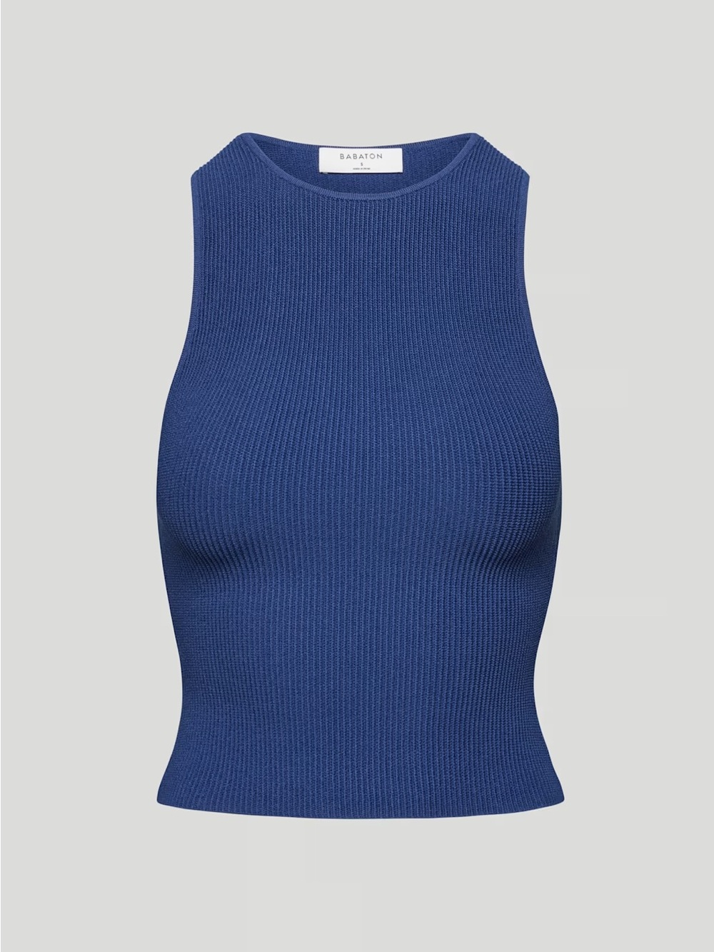 Aritzia Babaton Ribbed Racerback Tank Blue Size M — Elevated Basics Layering